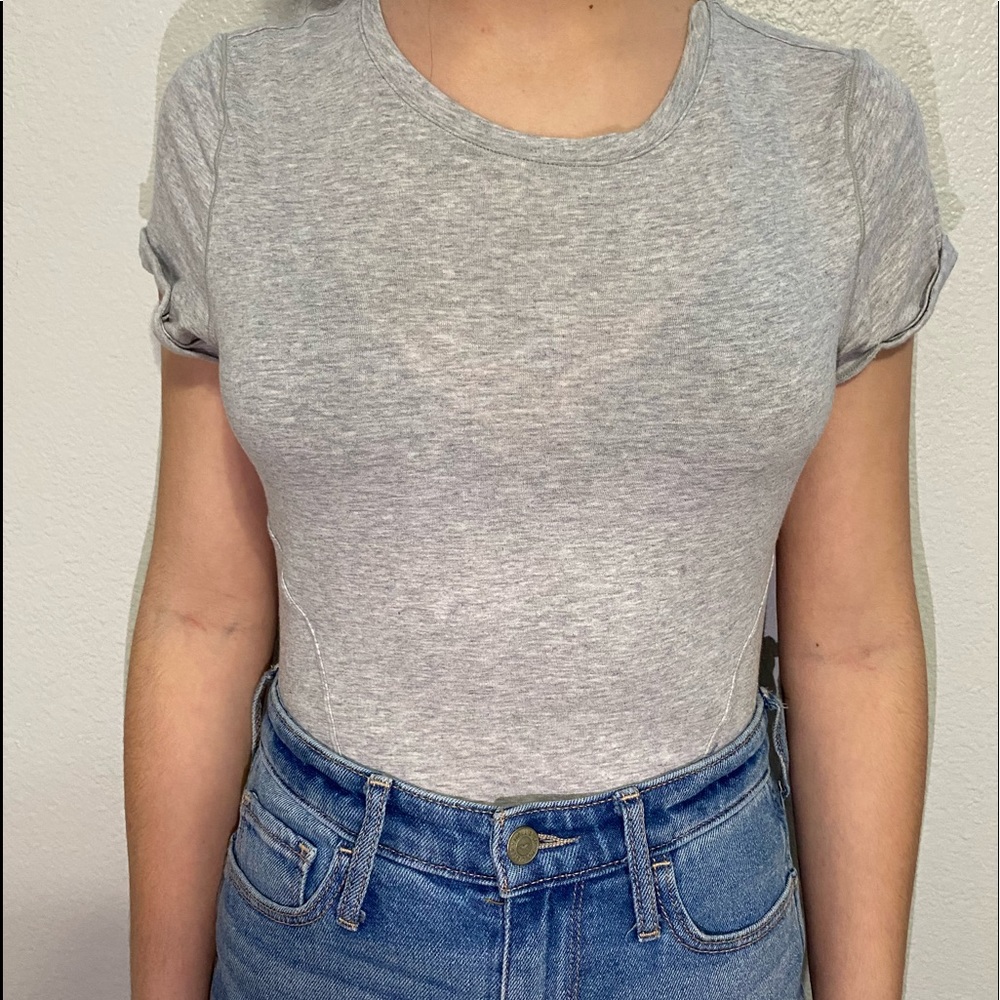 grey bodysuit